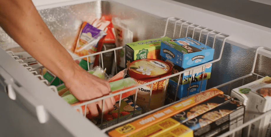 Морозильная камера, десерт, сорбет, десерт 1990-х годов, холодильник, необычная находка, старые продукты, старое мороженное