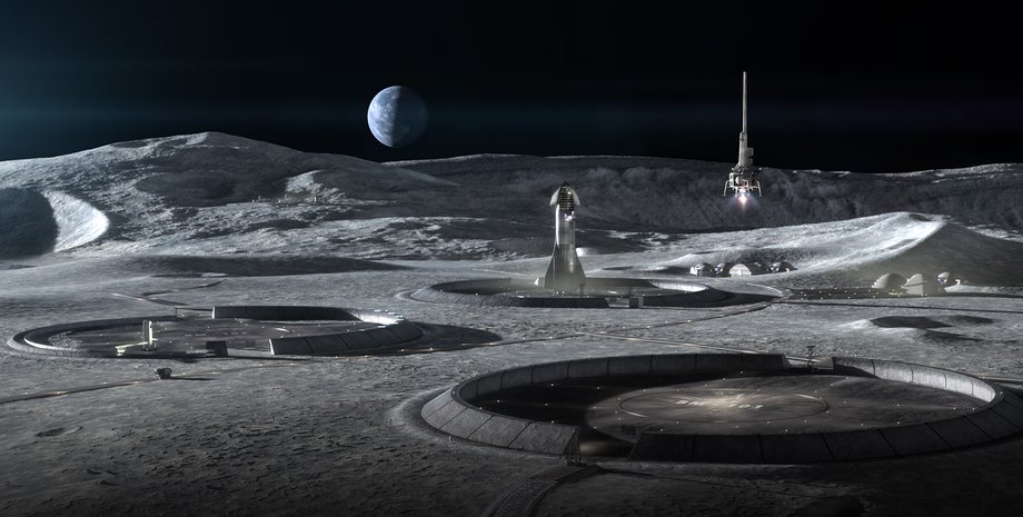 Луна, постройки, Земля, фото