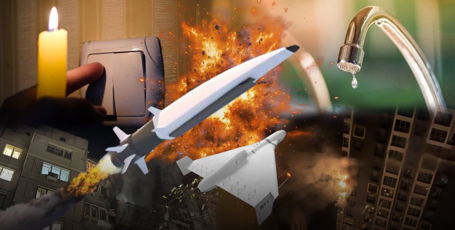 блэкаут украина, без света и воды украина, удары по энергетике