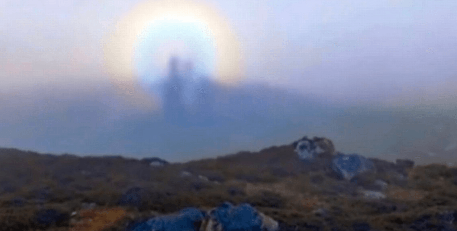 Погодне явище, brocken spectre, гори, веселка, тінь, туман, погода,