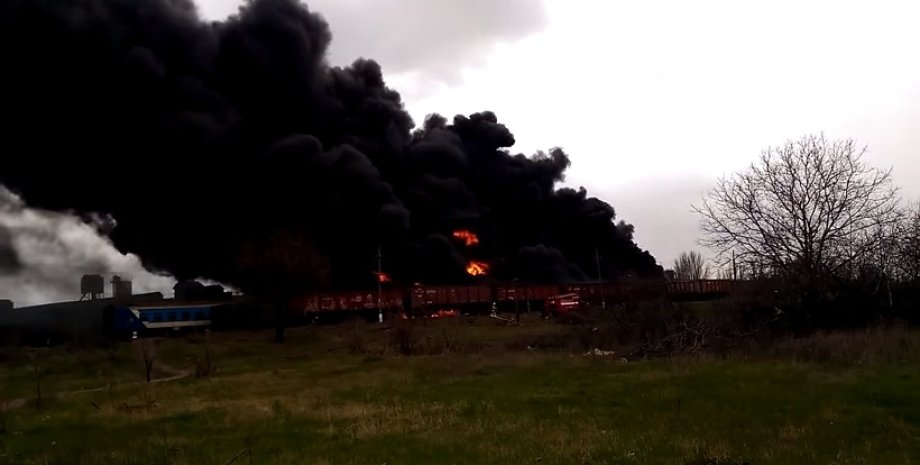 Пожар в Краснодоне / Кадр из видео
