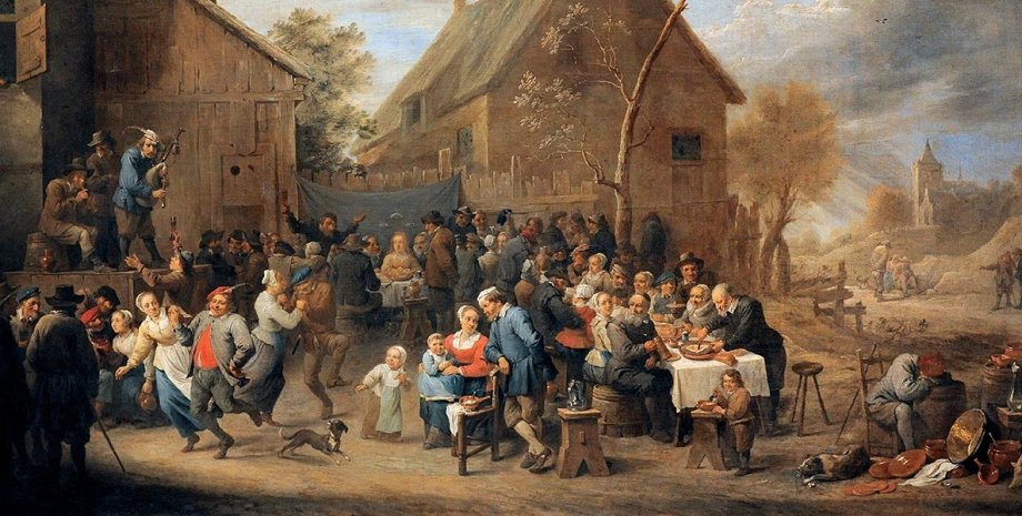 Давид Тенирс Младший, "Сельская свадьба", 1650 год. Холст, масло