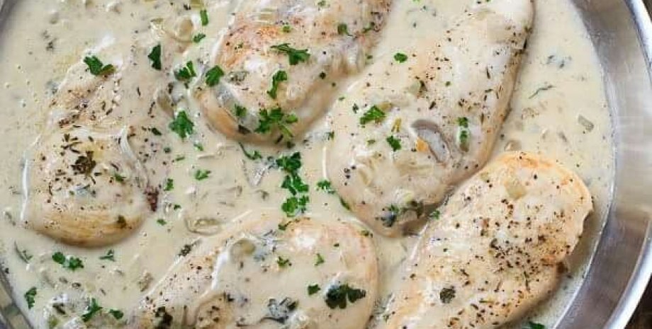 Курица в сливочно-грибном соусе Курица в сливочно-грибном соусе, курица в соусе, сливочный соус, курица рецепт