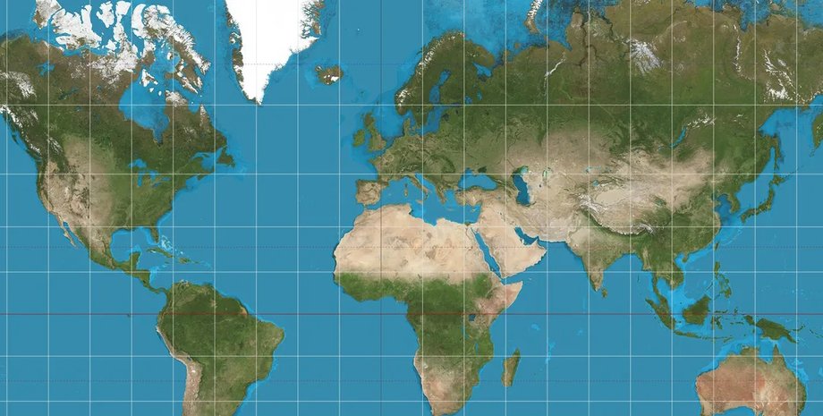 проекція Меркатора карта світу