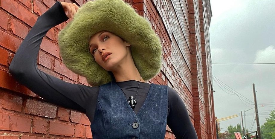 біла хадид, модний тренд, хутряний капелюх, пухнастий капелюх, тренди сезону