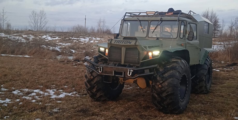 Самодельный украинский вездеход, украинский вездеход, вездеход Triton, болотоход Triton, самодельный автомобиль