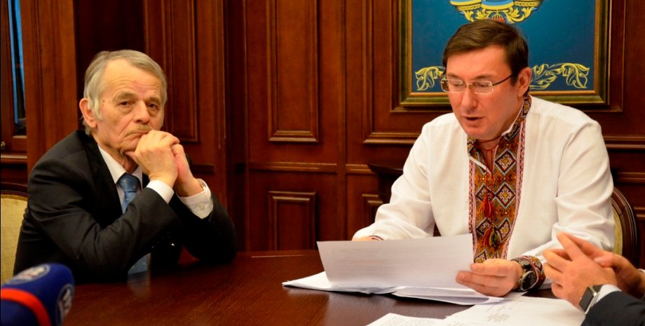 Мустафа Джемилев и Юрий Луценко / Фото: Пресс-служба ГПУ