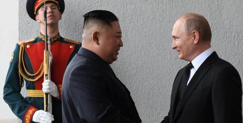 Ким Чен Ын, Владимир Путин, КНД, Северная Корея, Россия, война РФ против Украины