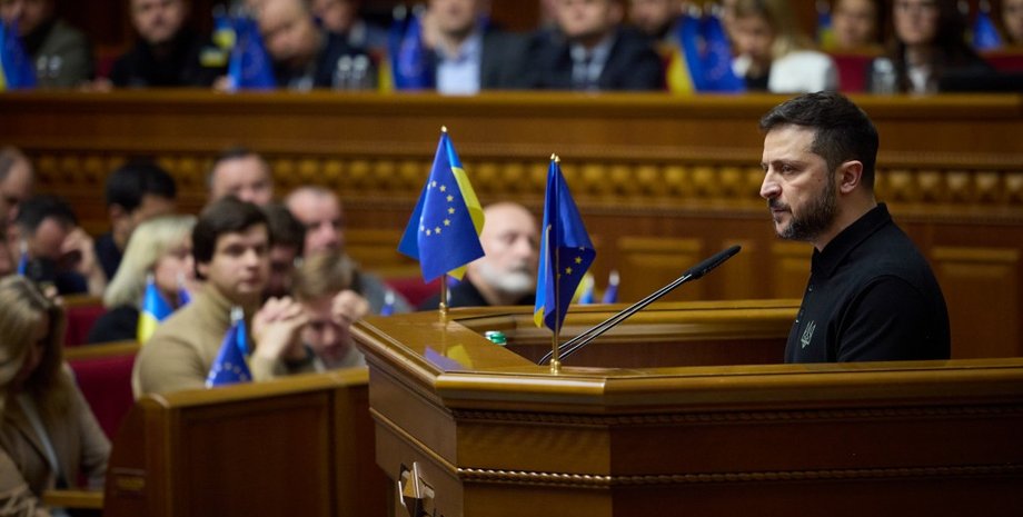 Президент Украины, Владимир Зеленский, выступление, трибуна, Верховная Рада