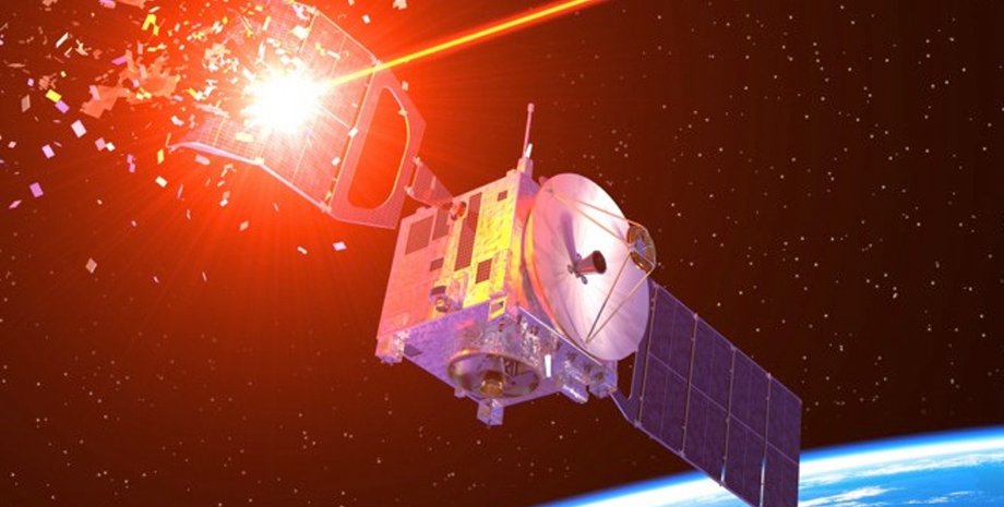 промінь, супутник, лазер, постріл