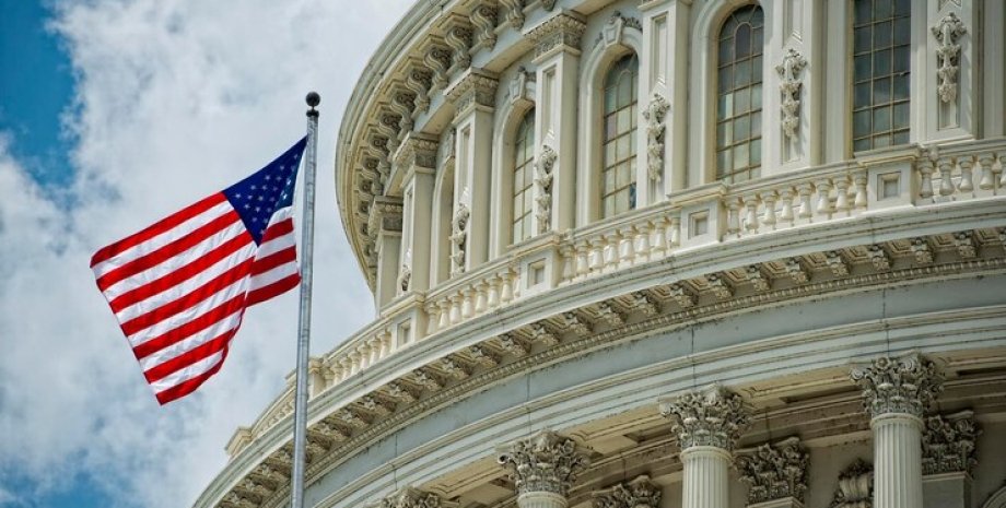 Сенат США, флаг, небо, фото