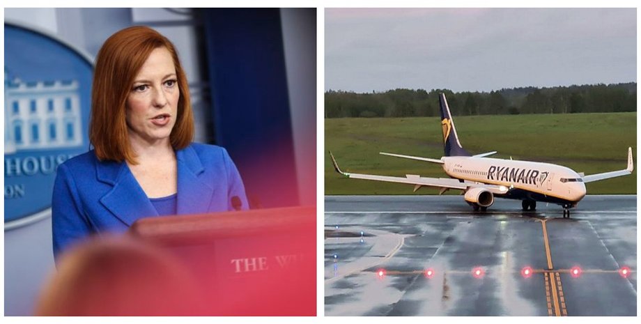Джен Псаки, Ryanair, задержание романа протасевича