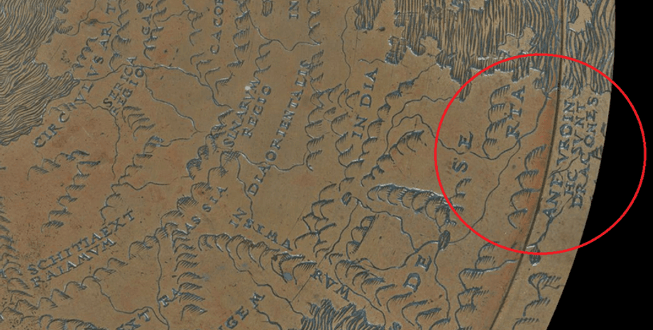 карты, карты, драконы, мифические звери, создание, изображение, глобус, история, Азия, мифология, металлическая пластина, лев, латина, картограф, чудовище, Средневековье, Ренессанс, фантастическое существо, верование