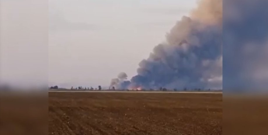взрыв склада БК в пгт Рыково Херонская область взрыв склада БК в пгт Рыково Херонская область