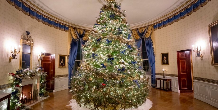 белый дом рождество, джилл байден, первая леди, рождество в белом доме