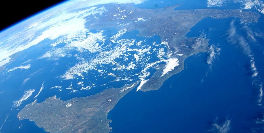 земля, космос, Італія з космосу