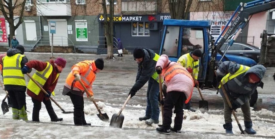 коммунальщики, Шостка, снег
