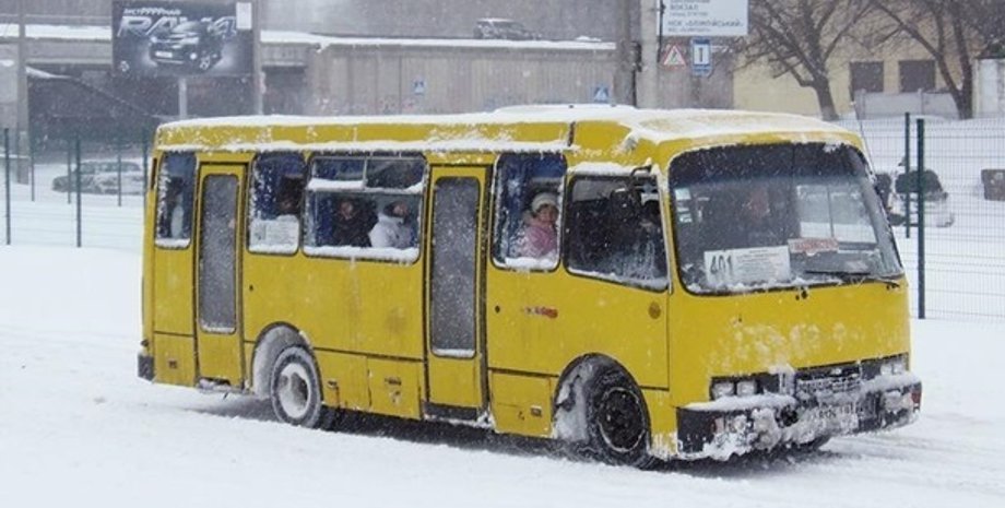 маршрутка, киев, зима