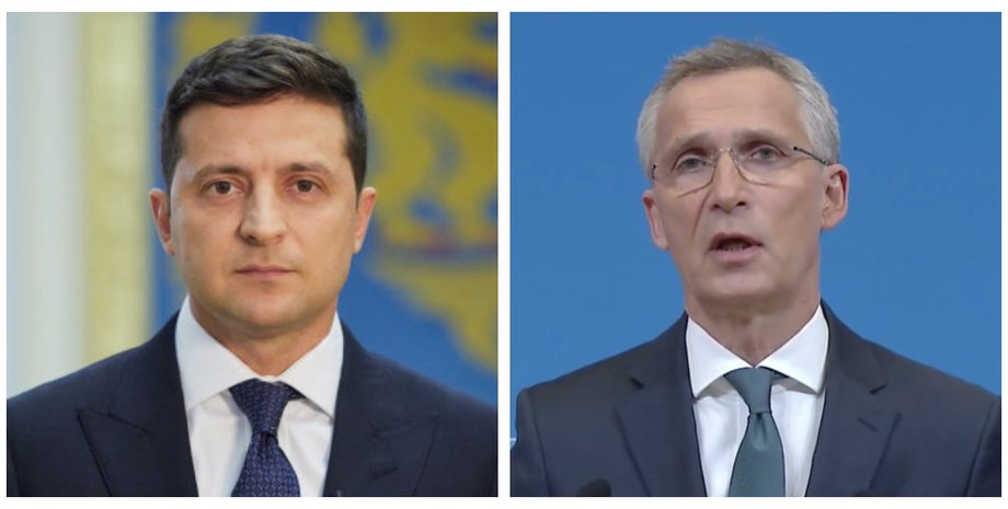 Владимир Зеленский, Йенс Столтенберг, телефонная беседа, коллаж