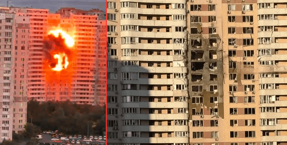 Удар БПЛА по будинку у Дарницькому районі під нічної атаки на Київ 17 червня