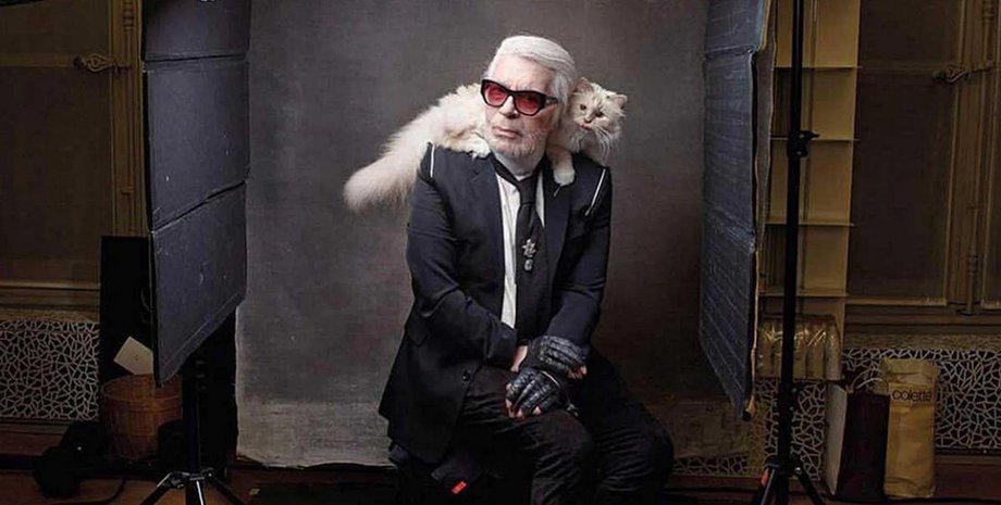 карл лагерфельд и его кошка
