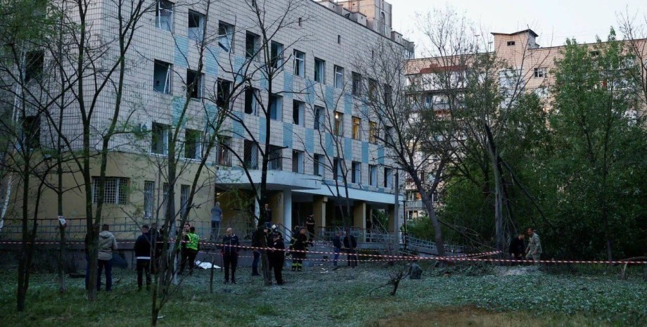 київ, лікарня в києві, атака на київ 1 червня, результати обстрілу києва