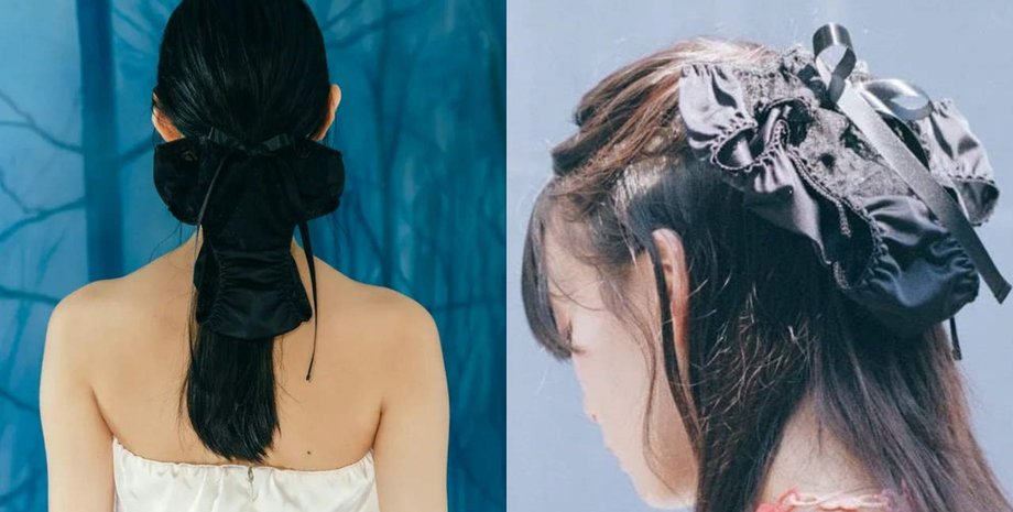 Колаж: крупний план шпильки з етикеткою JennyFax і дівчина з цим аксесуаром у волоссі