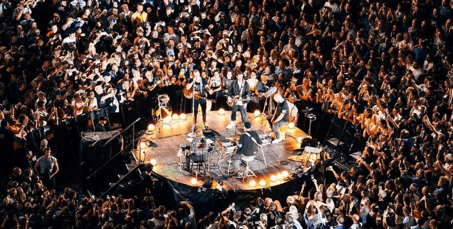 coldplay, концерт, музыканты, толпа
