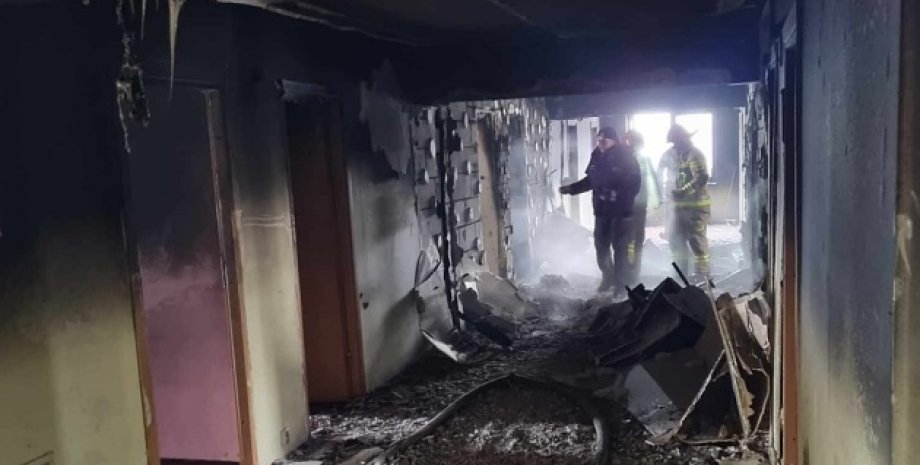 отель сгорел, в Польше сгорел отель с украинцами