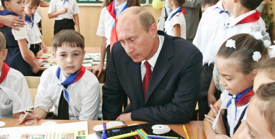 Путин, школьники, школа, фото, митинги в РФ
