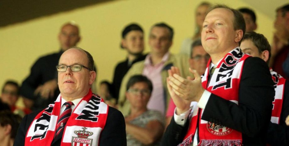 Президент БК "Монако" Сергей Дядечко (справа) и Князь Монако Альбер II / Фото: luxjournal.net