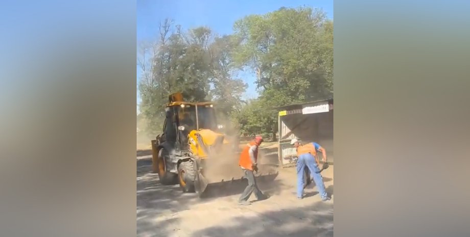 ремонт дороги, в Донецкой области ремонтируют дорогу, Алексеево-Дружковка ремонт дороги