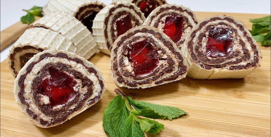 вафельный рулет, десерт