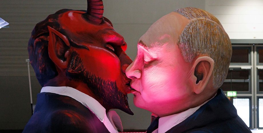 німеччина, кельн, хода, карнавал, путін, путін цілує чорта, карнавал у Німеччині