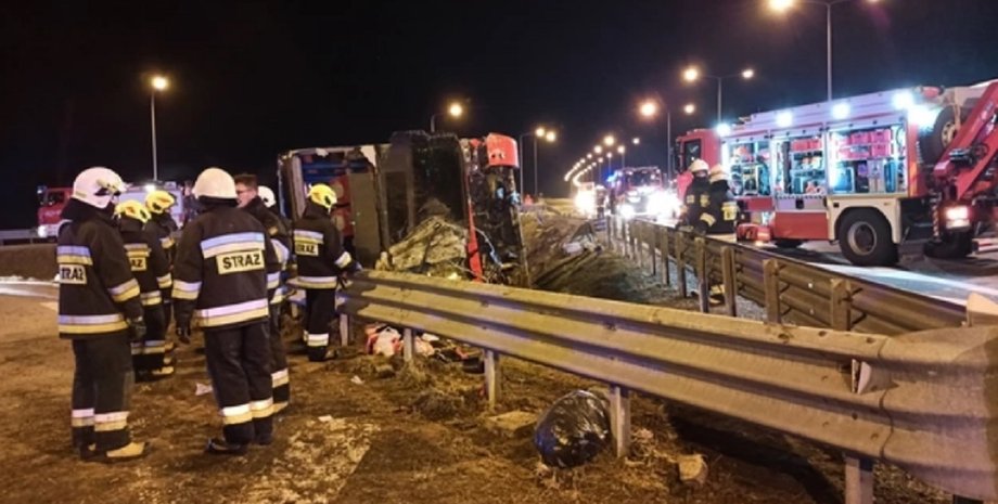 польша, авария, дтп, автобус, украинцы