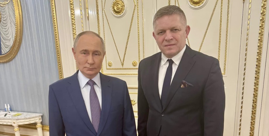 Президент России Владимир Путин и премьер Словакии Роберт Фицо Президент России, Владимир Путин, премьер Словакии, Роберт Фицо