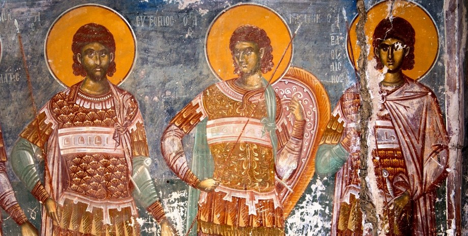 Зображення мучеників Євтропія, Клеоніка, Василиска