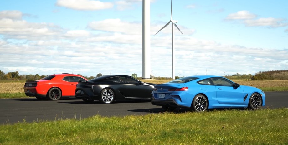 BMW M850i, Lexus LC 500, Dodge Challenger SRT Hellcat, Авто, Автомобили, Гонки, Видео, Заезд