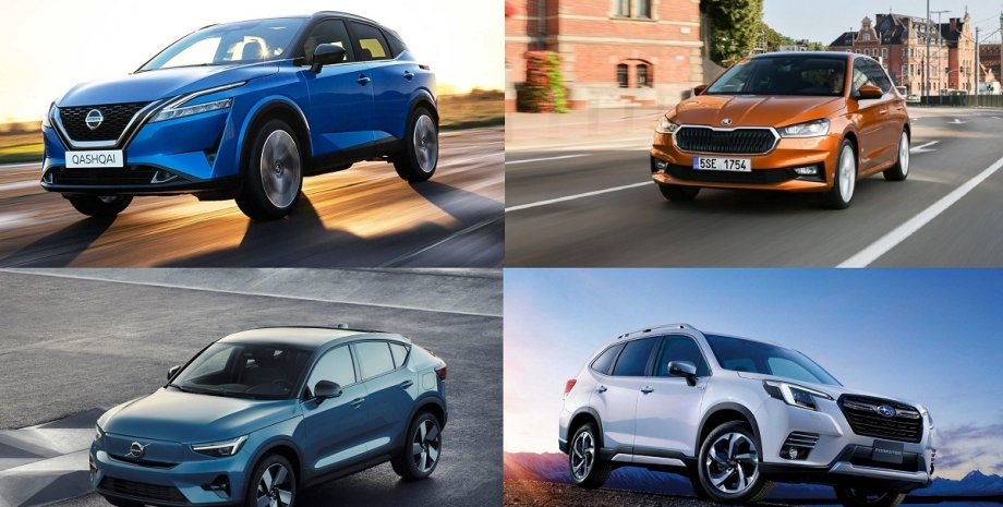 нові авто 2022, нові авто в Україні, Nissan Qashqai, Skoda Fabia, Volvo C40, Mitsubishi Outlander, нові кросовери