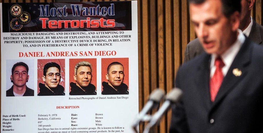 Деніел Андреас Сан-Дієго, найрозшукуваніший терорист, терорист, терорист, терорист уельс