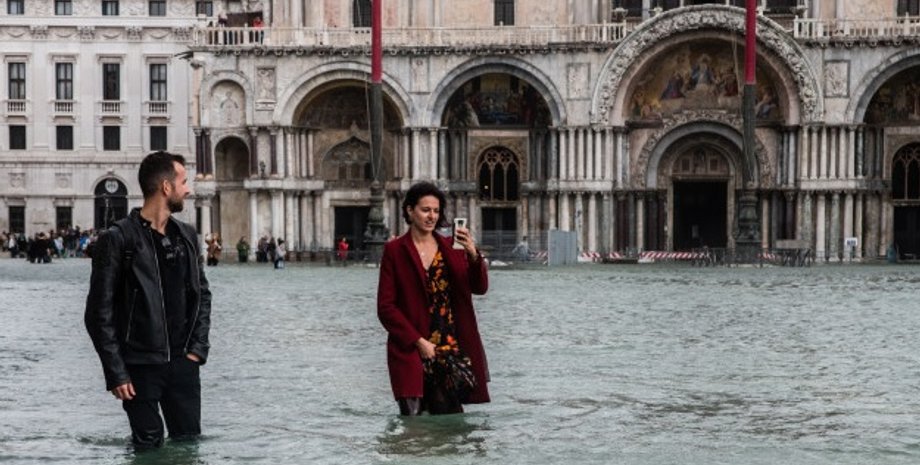 италия, Венеция, прилив, вода, подтопление, затопление, туристы