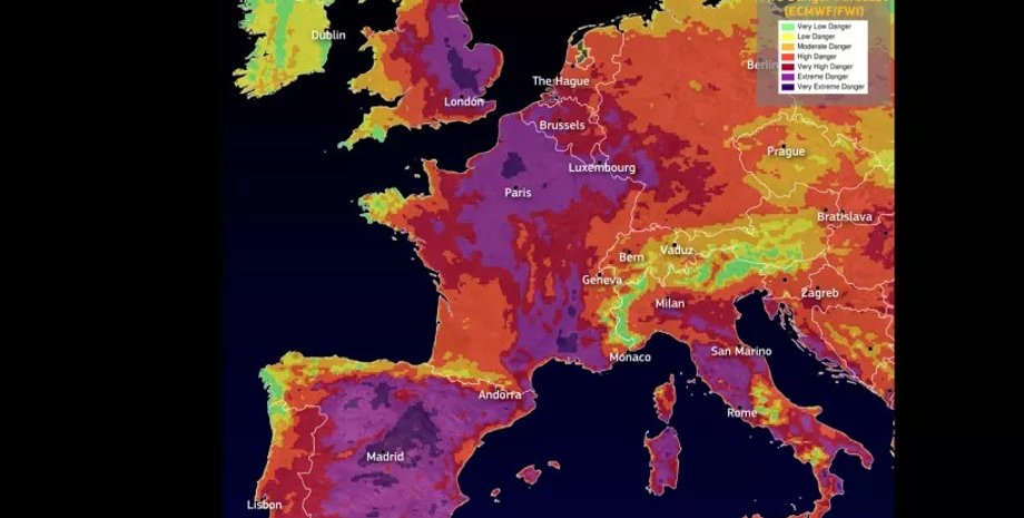 Пожар, Европа