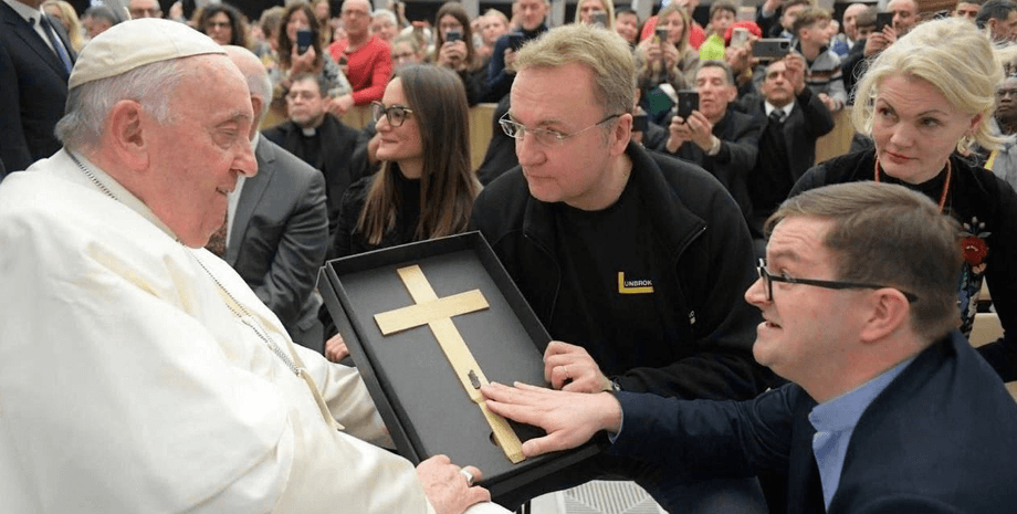 Мер Львова Андрій Садовий на зустрічі з Папою Римським