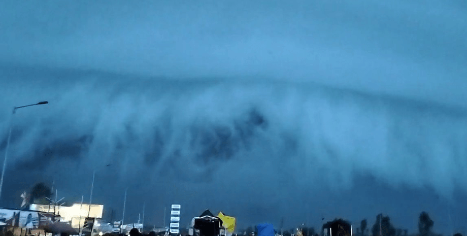 Шельфовое облако, облако, погодное явление, погода, небо, дождь, удивительное зрелище, уровень опасности, перекрыли дорогу