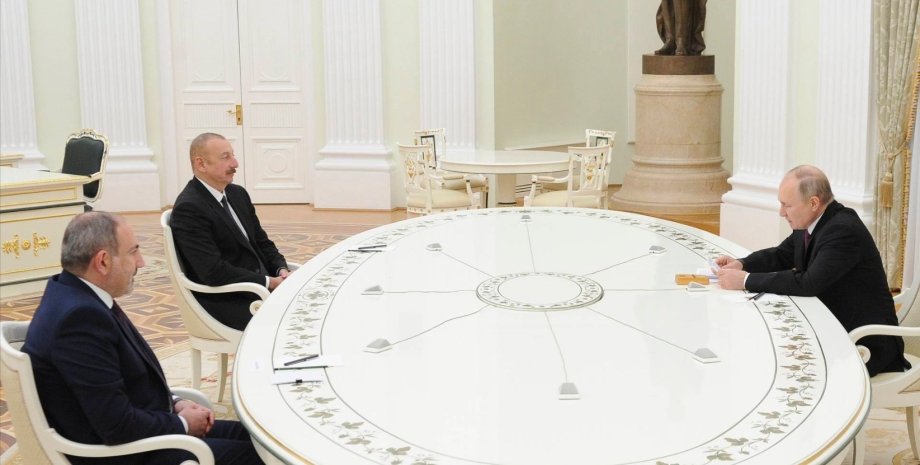 Ильхам Алиев, Никол Пашинян, Владимир Путин, встреча, карабах