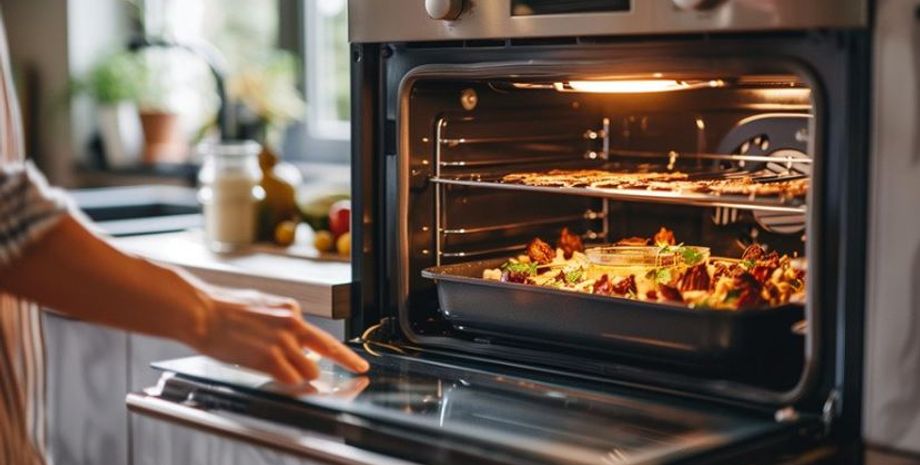 электрическая духовка на кухне