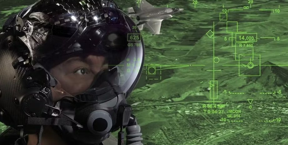 шлем, пилот в шлеме, шлем Lockheed Martin