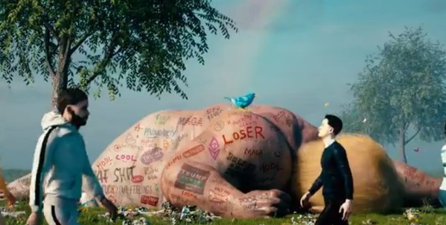 перекресток, ролик, голый Трамп, видео