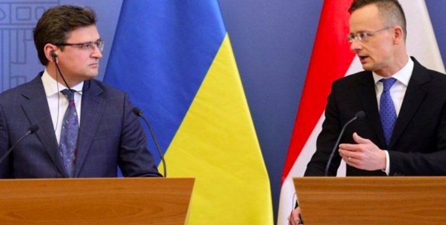 Дмитрий Кулеба, Петер Сийярто, Украина. Венгрия, МИД, переговоры, фото