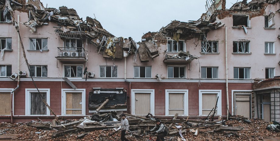 разрушения, война украина, попадание в дом, снаряд попал в дом